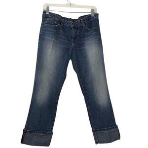 Abercrombie & Fitch Womens 6 100% Cotton Cuffed Straight Leg Jeans Made In USA